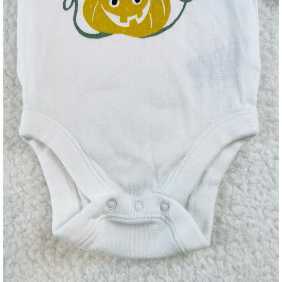 OLD NAVY • White/Multi Boo’s First Halloween Long Sleeve Bodysuit Onesie - Picture 6 of 12